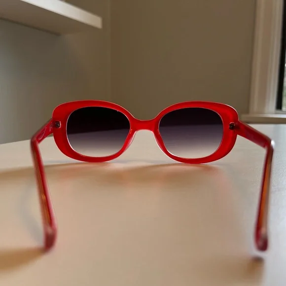 Quay Australia x Desi Perkins Lulu Red Oval Sunglasses - Picture 10 of 11